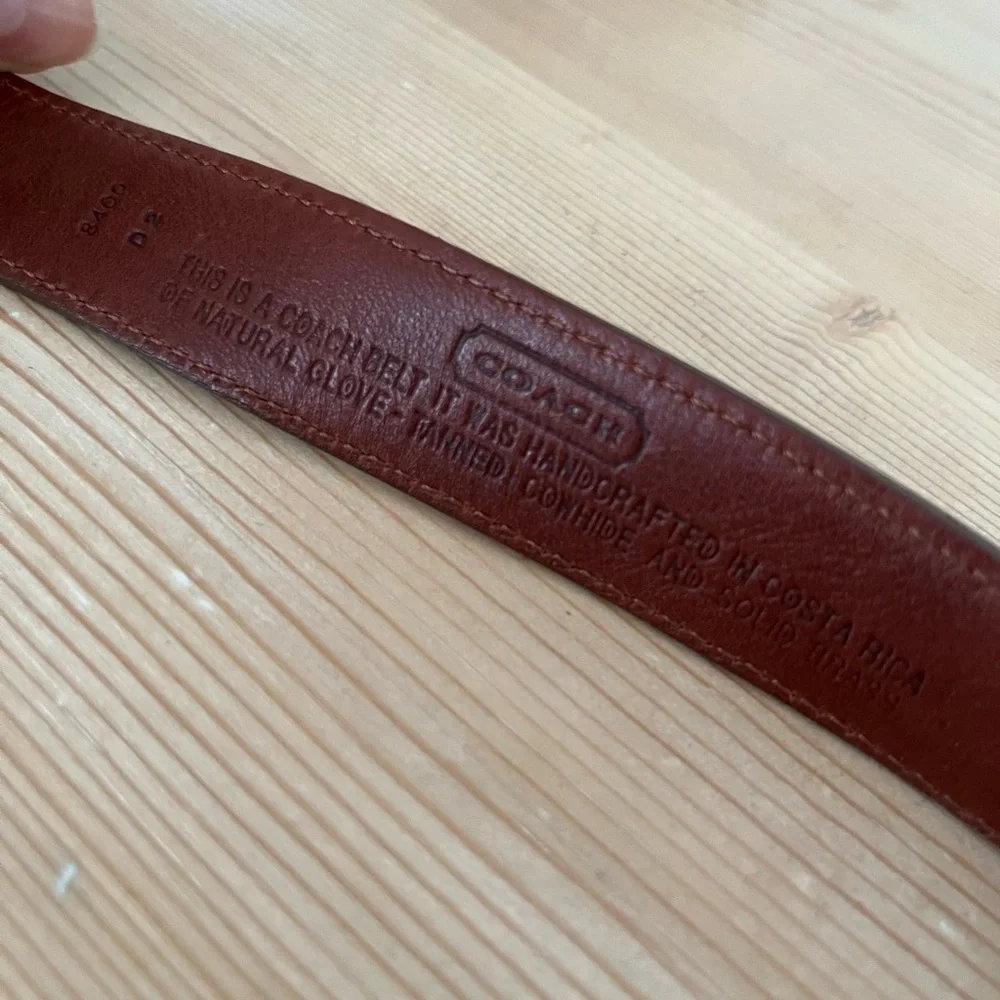 Vintage Coach Tan Leather Belt with Gold-Tone Buckle large - Picture 8 of 8